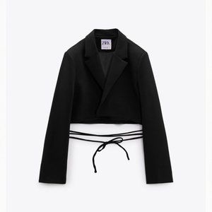 Zara Tied Cropped Blazer